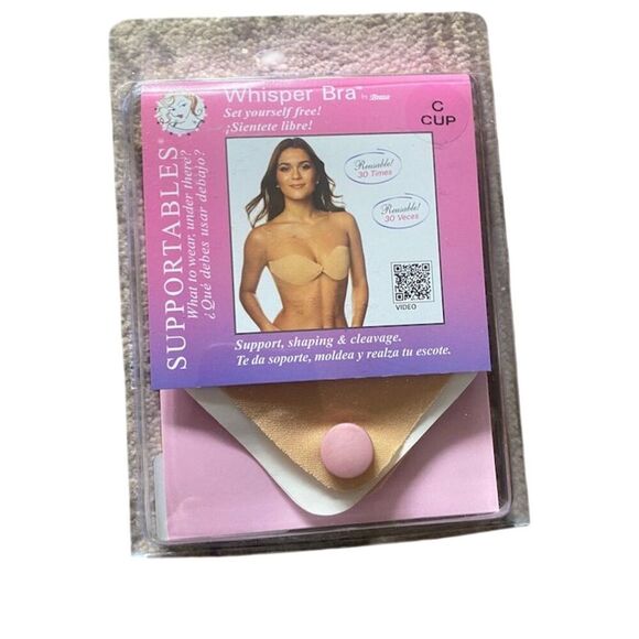 Supportables Cleavage Pal & Whisper Push Up Bra Set Black B/C Cup Strapless - Picture 2 of 6